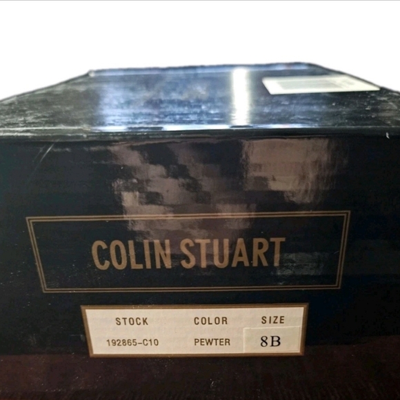 Colin Stuart For Victoria's Secret Size 8B Leather Pewter Espadrille Wedge Heels - Picture 5 of 5